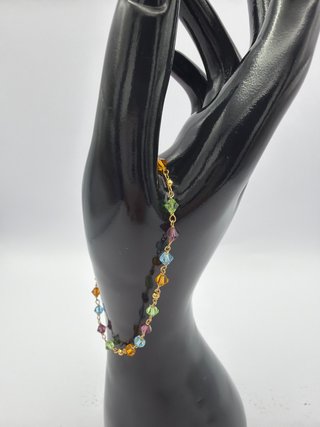 Pulsera Oro 18k con Piedras Multicolor