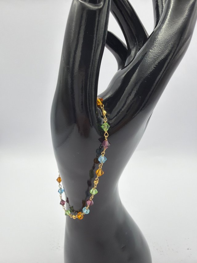 Pulsera Oro 18k con Piedras Multicolor