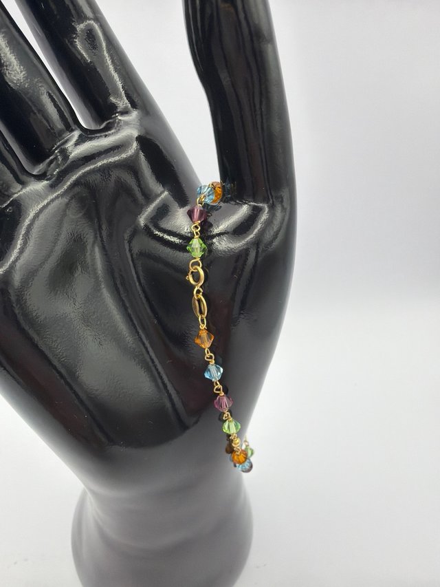 Pulsera Oro 18k con Piedras Multicolor