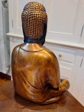 Figura Buda Zen Dorado y Negro