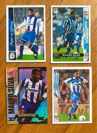 4 Cromos de Mauro Silva (Deportivo de la Coruña)