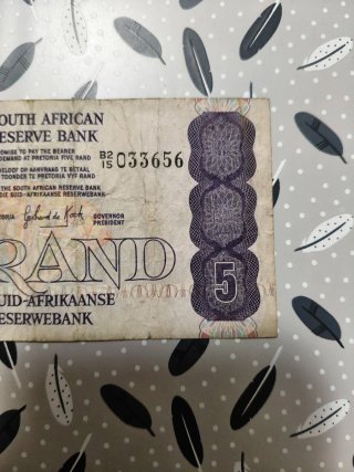 Billete Antiguo 5 Rand Sudáfrica