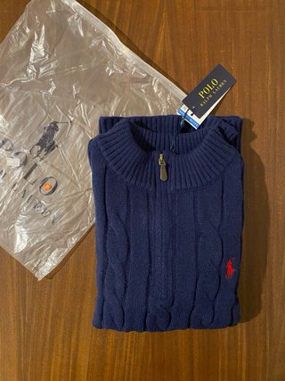 Maglione Quarter Zip Treccia - Tg L