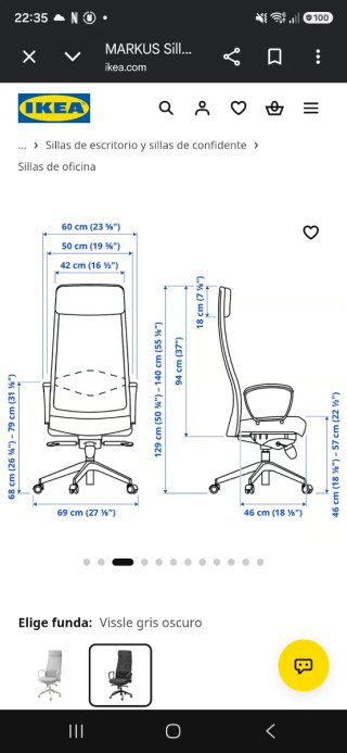 Silla de oficina con respaldo alto