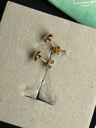 Pendientes oro 18k manzana con circonita
