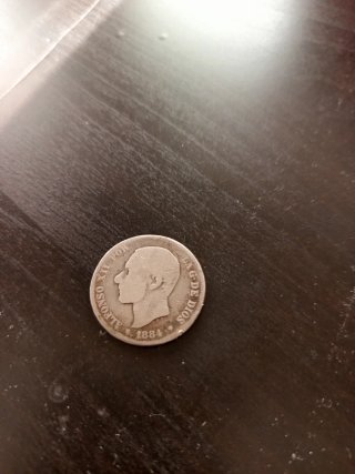 Moneda de Plata Alfonso XII 1884 2 Pesetas