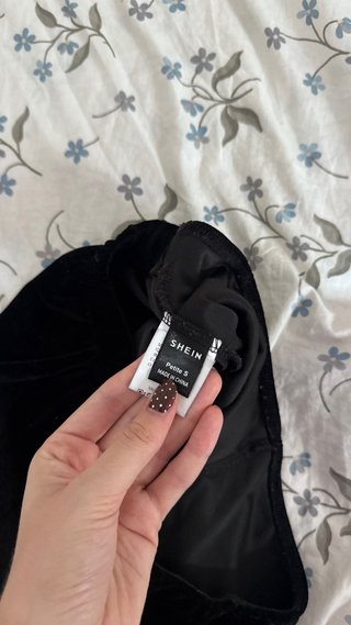 Falda pantalón de terciopelo negra Shein