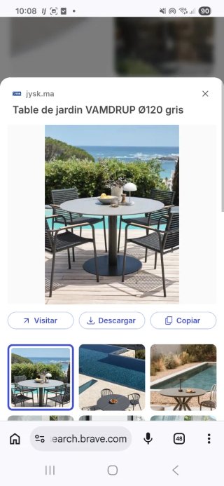 Mesa de jardín redonda metalica Ø120 cm.Esta nueva
