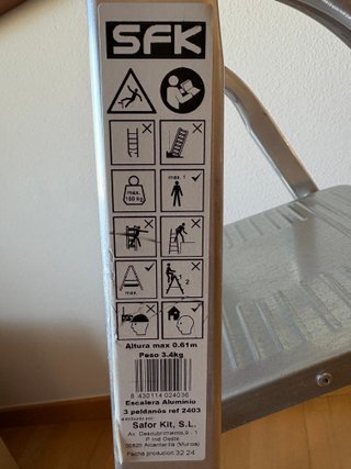Escalera de Aluminio de 3 Peldaños