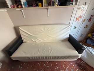 Sofá Cama Beige y Negro