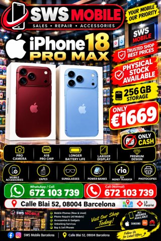 iPhone 18 Pro Max 256GB Azul/Rojo