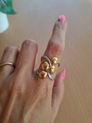 Anillo Bicolor Acero Ajustable