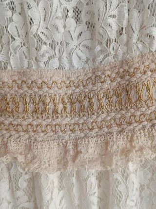 Vestido Ibicenco Encaje Blanco/Beige