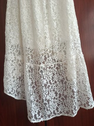 Vestido Ibicenco Encaje Blanco/Beige