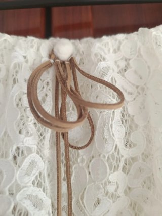 Vestido Ibicenco Encaje Blanco/Beige