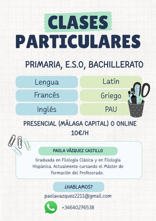 Clases de lengua, latín y griego