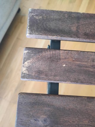 Mesa plegable exterior Ikea madera y metal