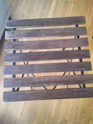 Mesa plegable exterior Ikea madera y metal