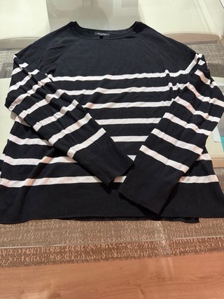 Jersey Massimo Dutti Rayas Blanco y Negro