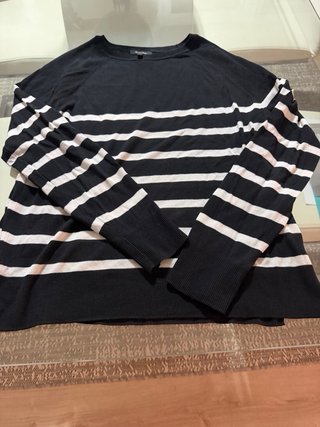 Jersey Massimo Dutti Rayas Blanco y Negro