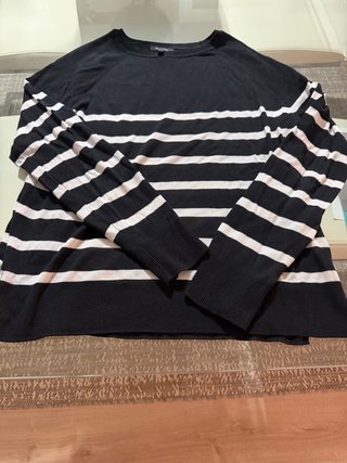 Jersey Massimo Dutti Rayas Blanco y Negro