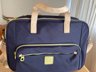 Bolso ordenador/trabajo azul y beige