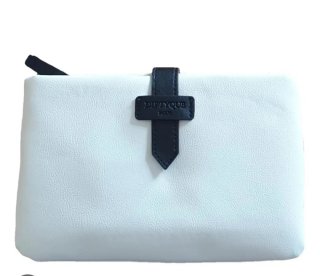 Trousse bianca con logo nero