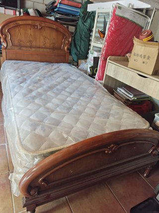 Cama de Madera 90 cm con Somier y Colchón