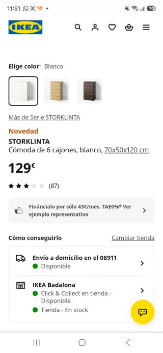 Cómoda IKEA Blanca