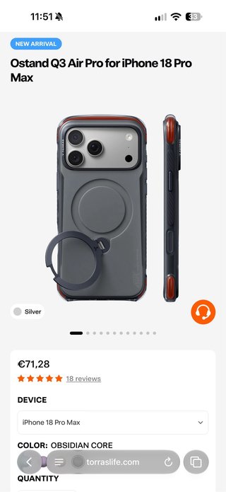 Funda Torras Ostand q3 Air Pro - iPhone 18 Pro Max