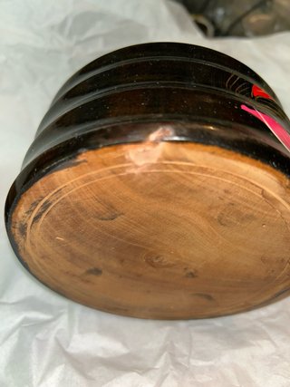 2 Scatole in legno rotonde vintage dipinte