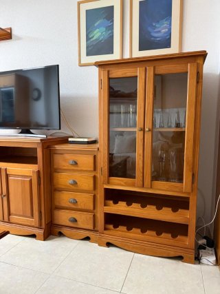 Conjunto de muebles de pino macizo