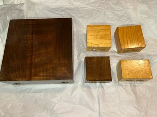 Set di 5 scatole vintage dipinte a mano