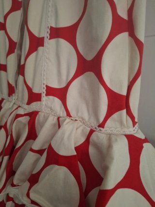 Vestido de flamenca blanco y rojo