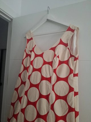 Vestido de flamenca blanco y rojo