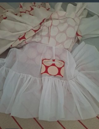 Vestido de flamenca blanco y rojo