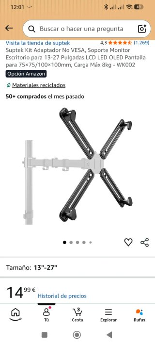 Adaptador Suptek No VESA Monitor 13-27