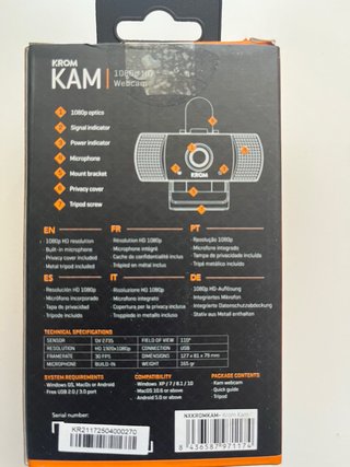 Webcam Krom KAM 1080p HD