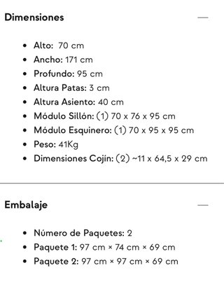 Sofá Modular Esquinero Kilhe de Pana