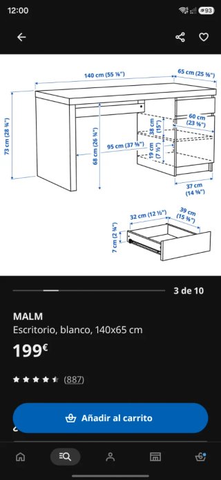 Escritorio IKEA de madera