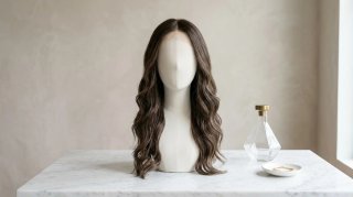 Peluca pelo natural castaño y rubio