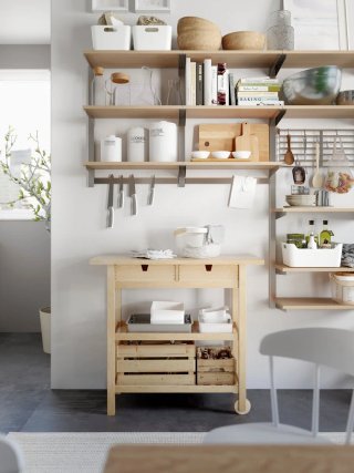 Carrito auxiliar cocina IKEA madera