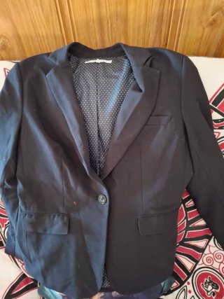 Chaqueta fina negra mujer