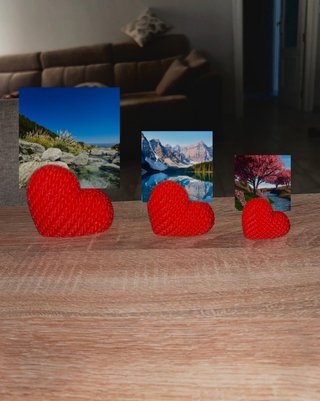 Portafotos Corazón Crochet 3D (3 Tamaños)