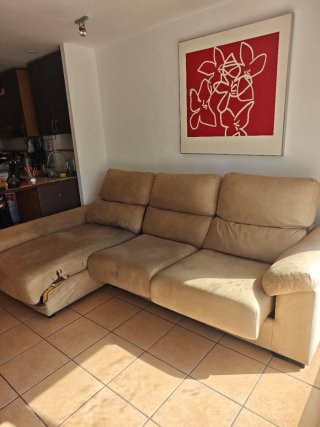 Sofá Chaiselongue 3 Plazas Beige