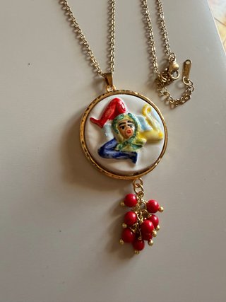 Collana in ceramica con Trinacria