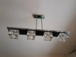Juego de lámparas de 4 y 3 apliques cristal