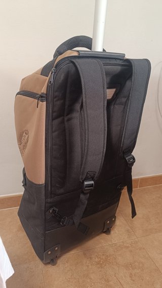 Maleta Trolley Estilo Militar Beige y Negra