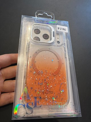 Capa CASEPRO iPhone 17 Pro Laranja Glitter