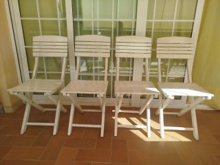 Sillas Plegables Madera Blanca
